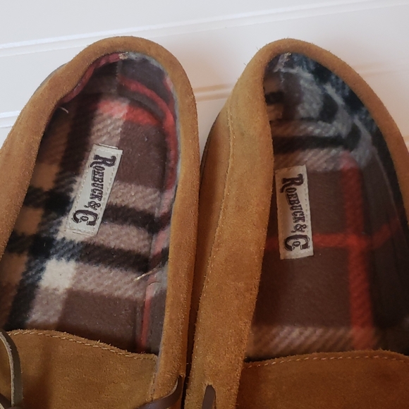 Roebuck & company men's suede slippers 13 - Picture 4 of 6